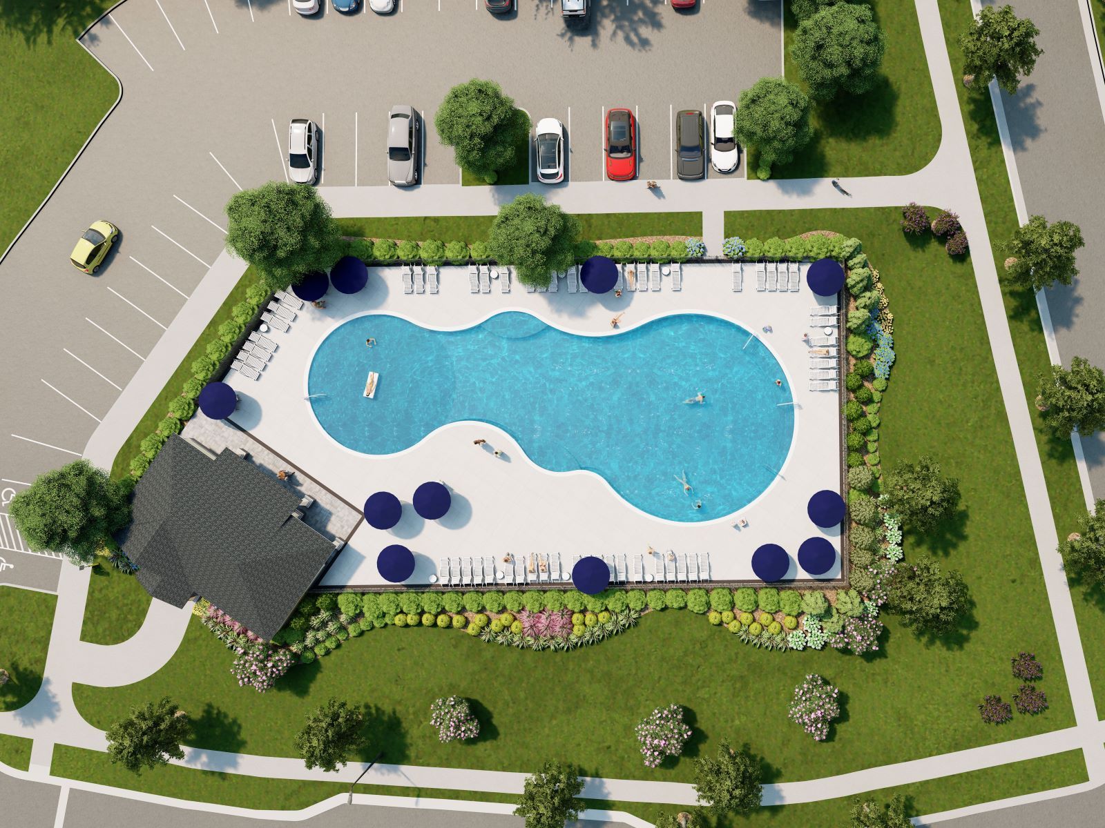 Onsite amenities include a resort-style pool and cabana.