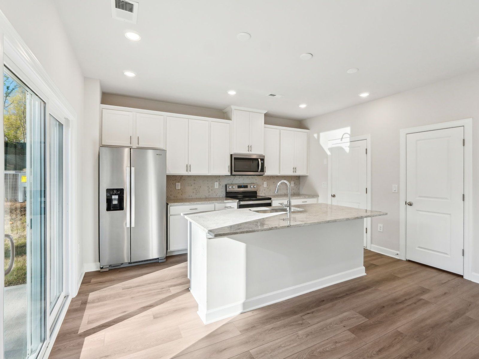 You'll never run out of room for your kitchen items with countless cabinets and counter space.