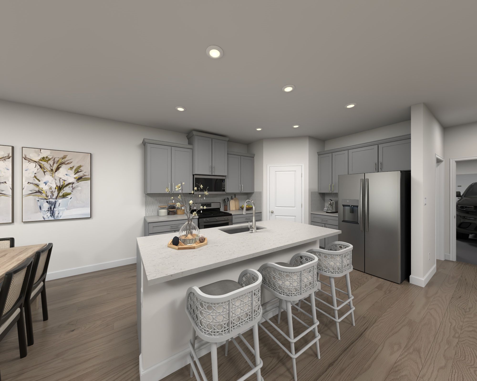 Kitchen in the Cottonwood floorplan modeled in Charlotte, NC.