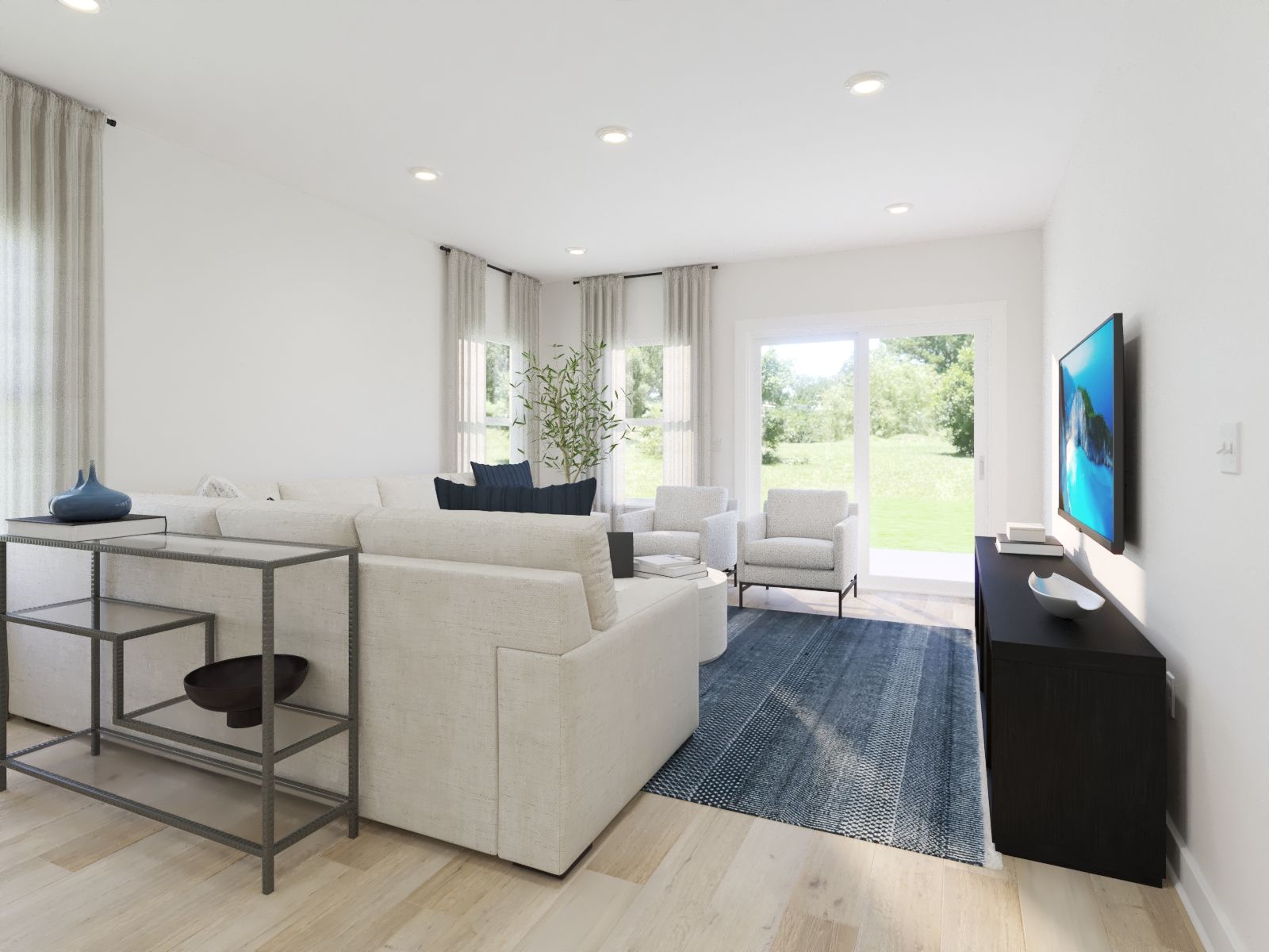 Spend family movie nights in the spacious great room.