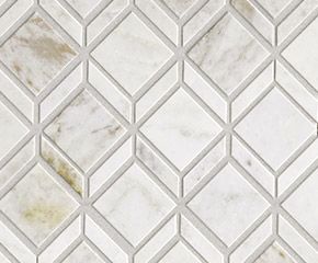 Kitchen Backsplash: Sublimity Daphne White Marble Mosaic