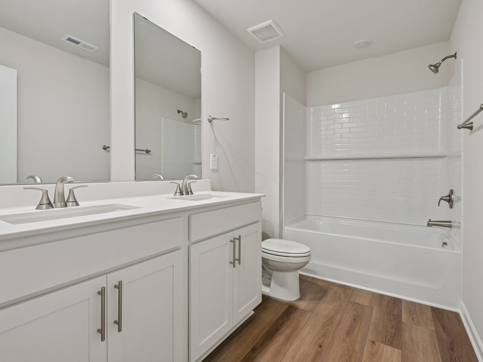 Secondary bathroom in the Dakota floorplan at a Meritage Homes community in Garner, NC.