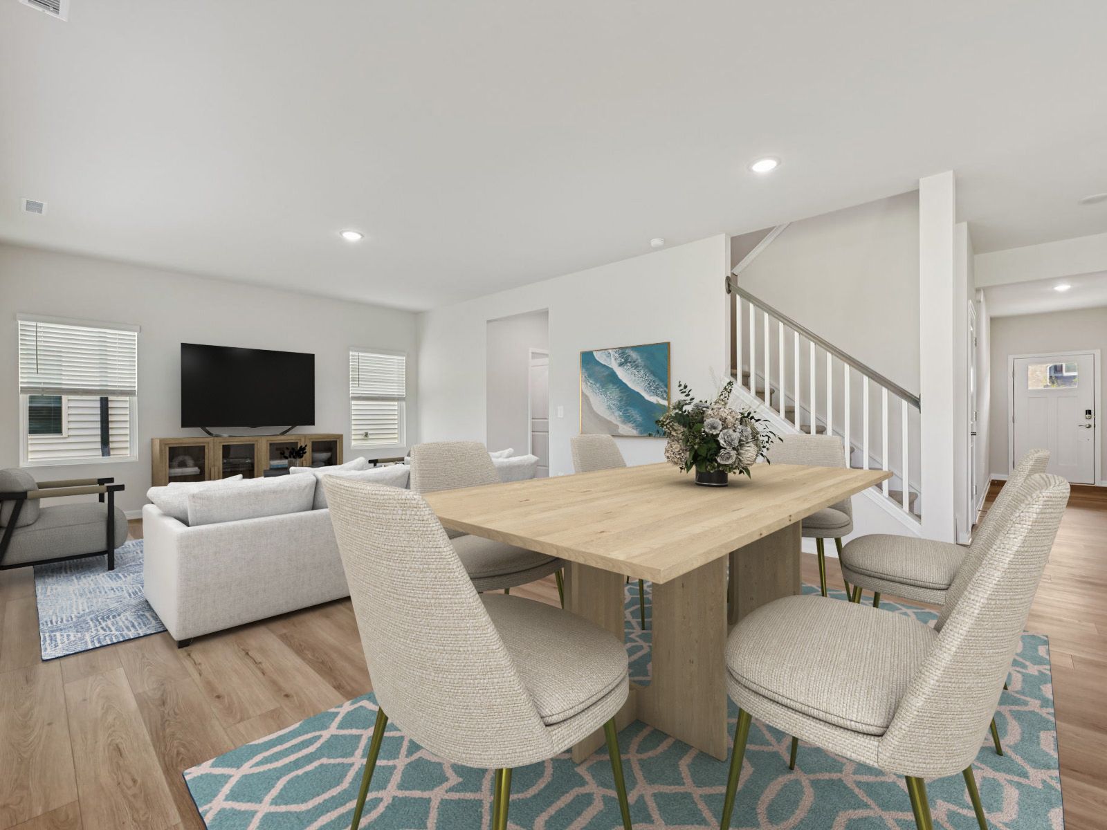 Great room in the Dakota floorplan at a Meritage Homes community in Garner, NC.