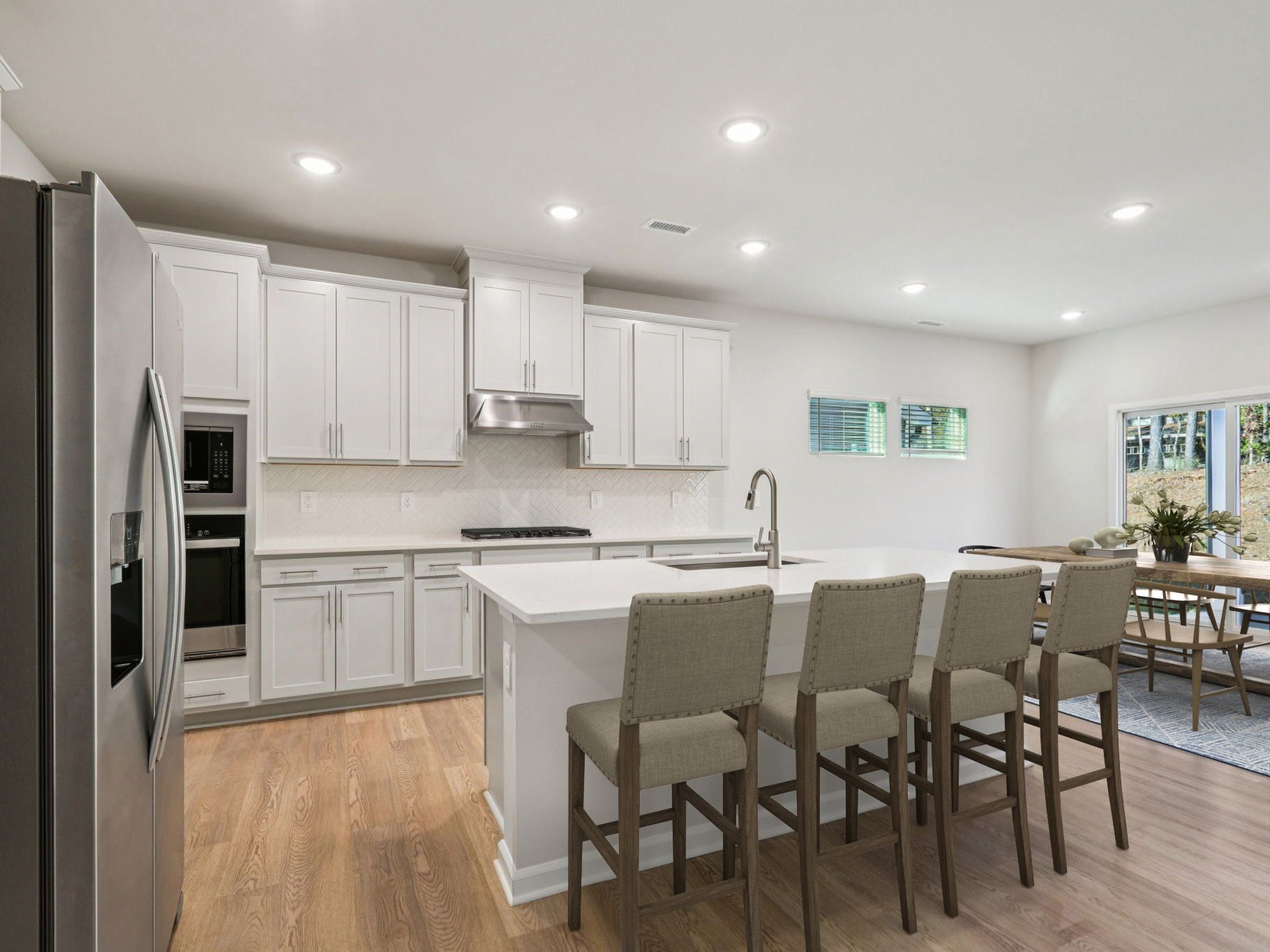 Kitchen in the Johnson floorplan at a Meritage Homes community in Garner, NC.