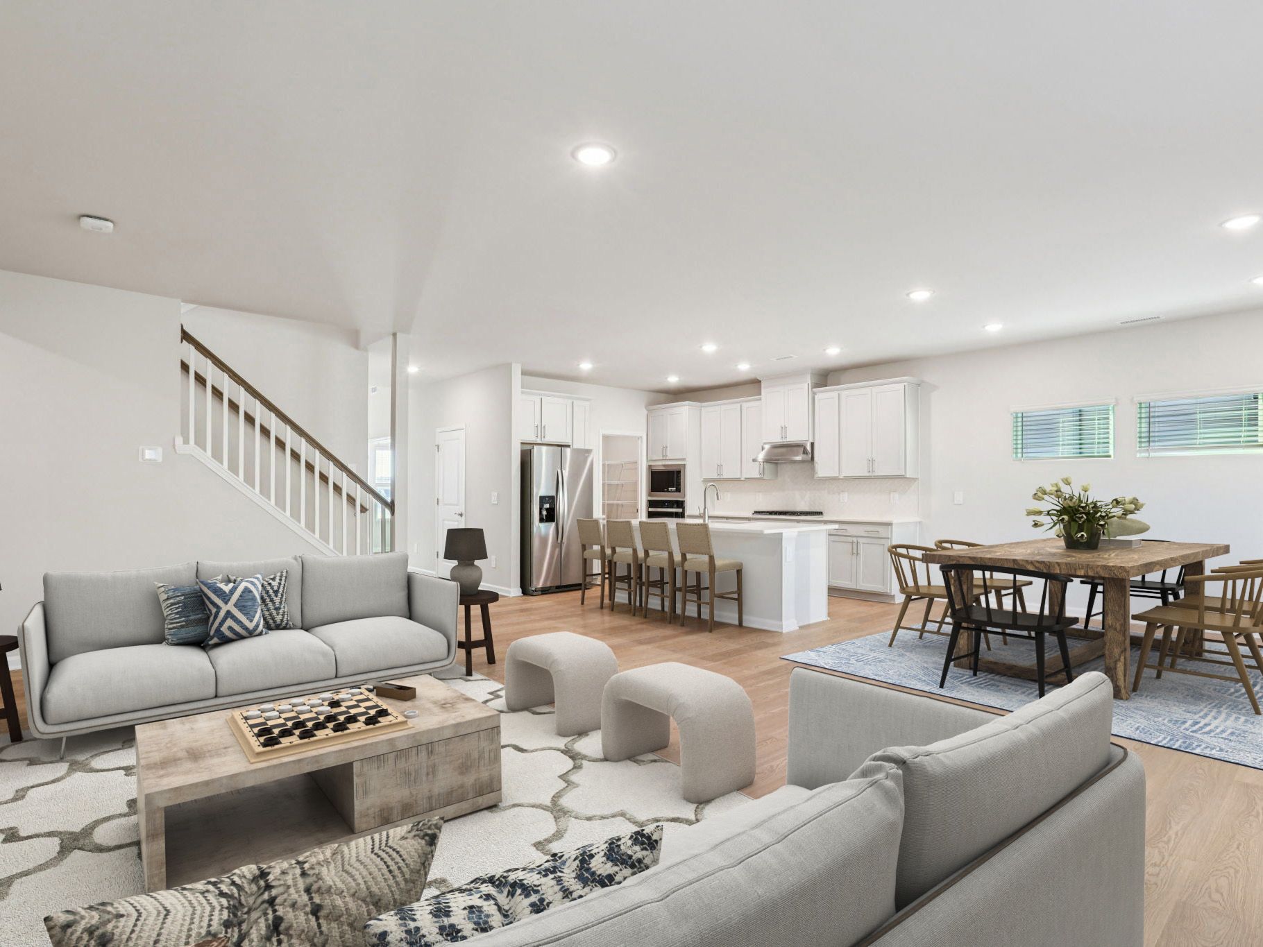 Great room in the Johnson floorplan at a Meritage Homes community in Garner, NC.
