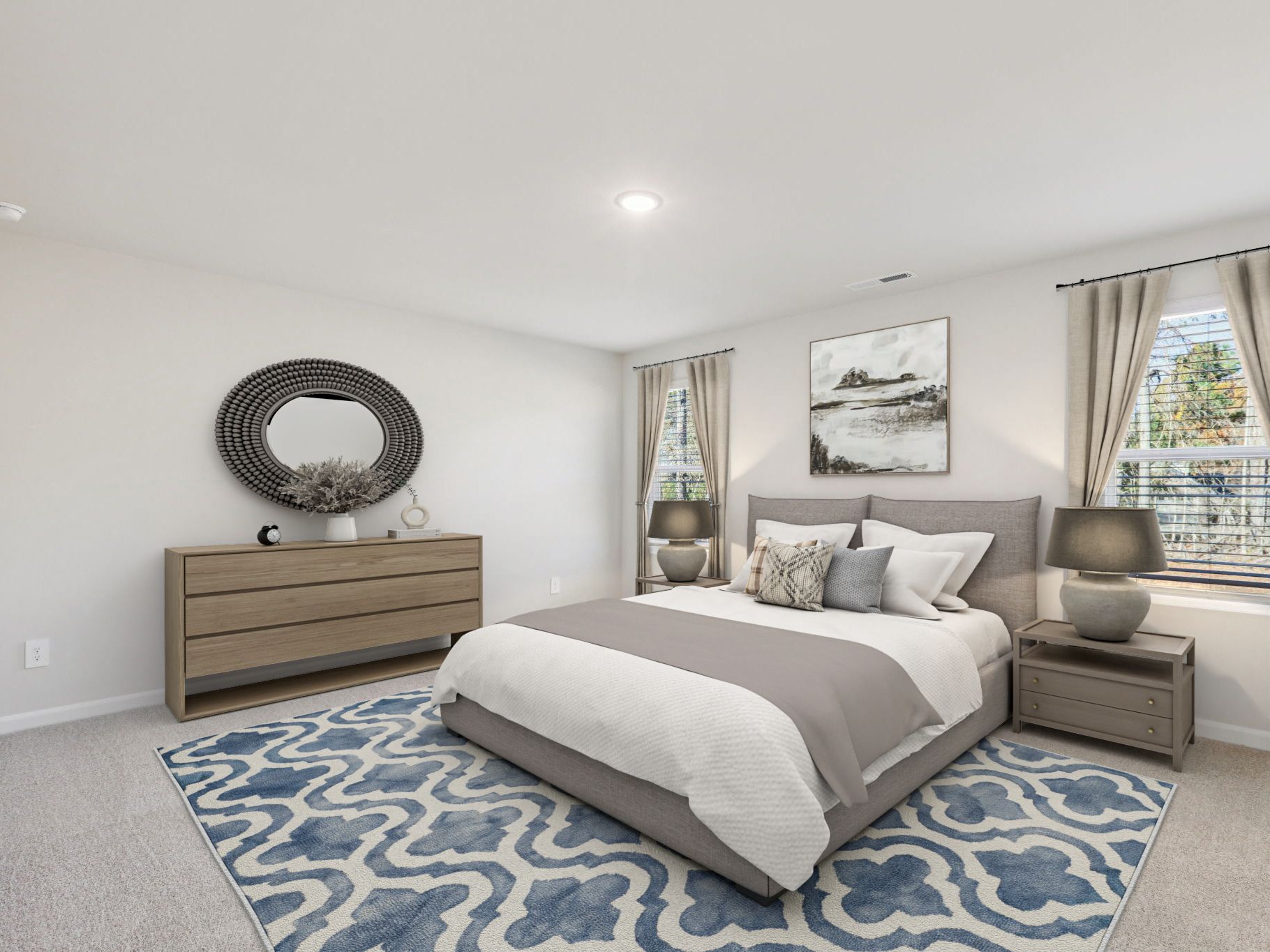 Primary bedroom in the Johnson floorplan at a Meritage Homes community in Garner, NC.