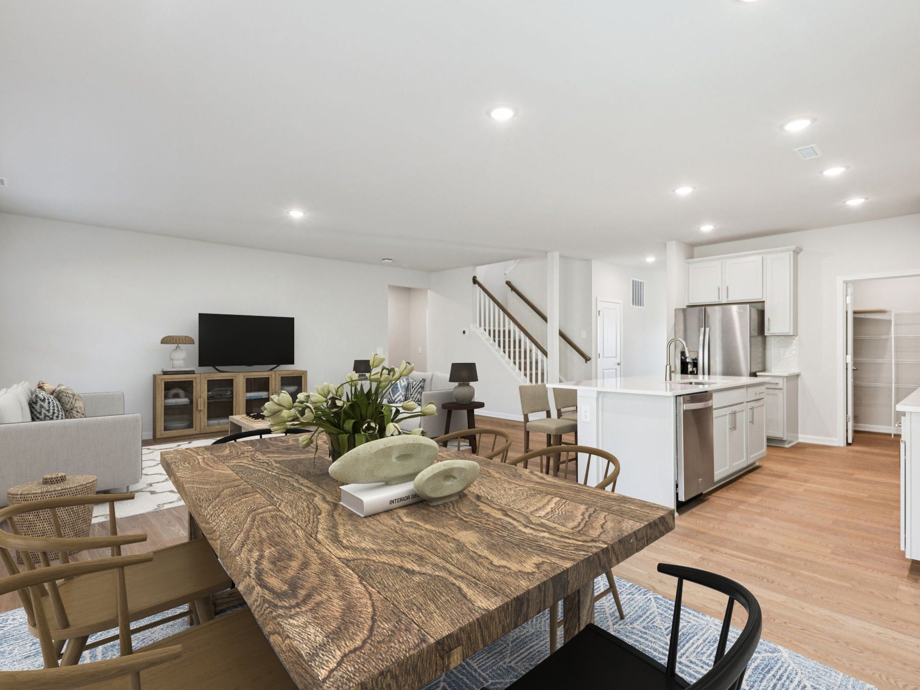 Great room in the Johnson floorplan at a Meritage Homes community in Garner, NC.