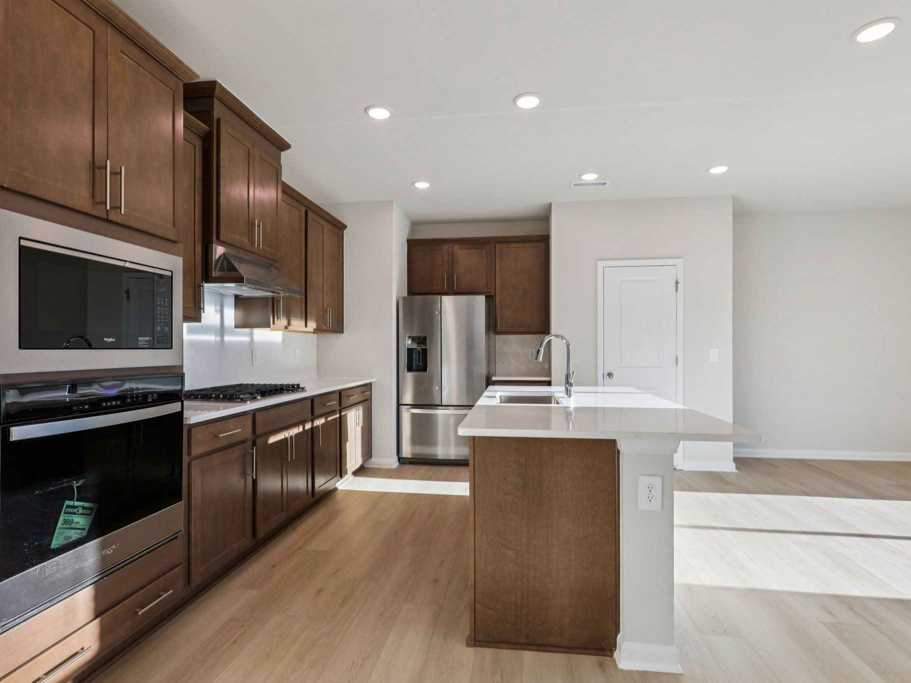 Kitchen in the Lennon floorplan at a Meritage Homes community in Garner, NC.