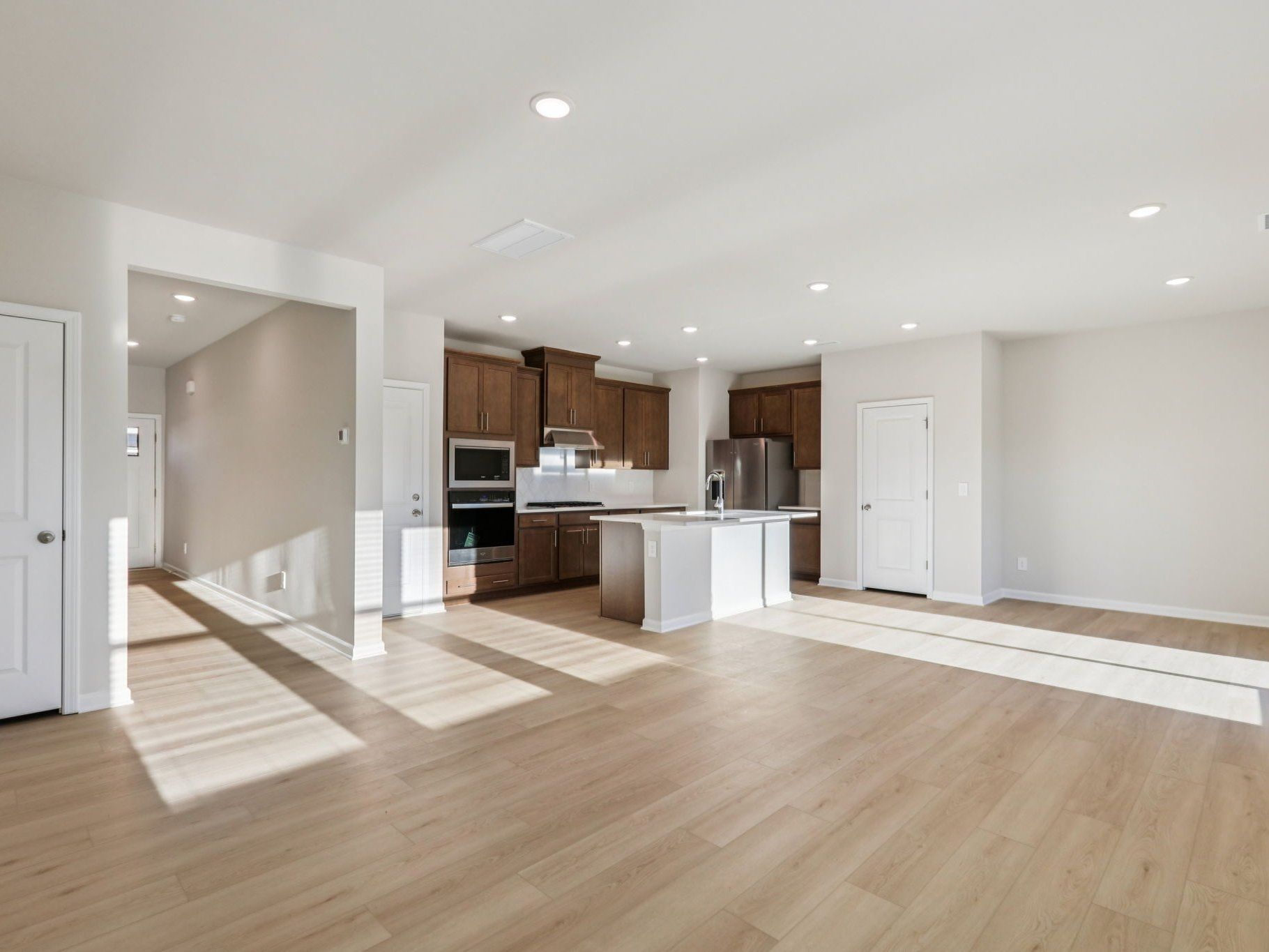 Great room in the Lennon floorplan at a Meritage Homes community in Garner, NC.