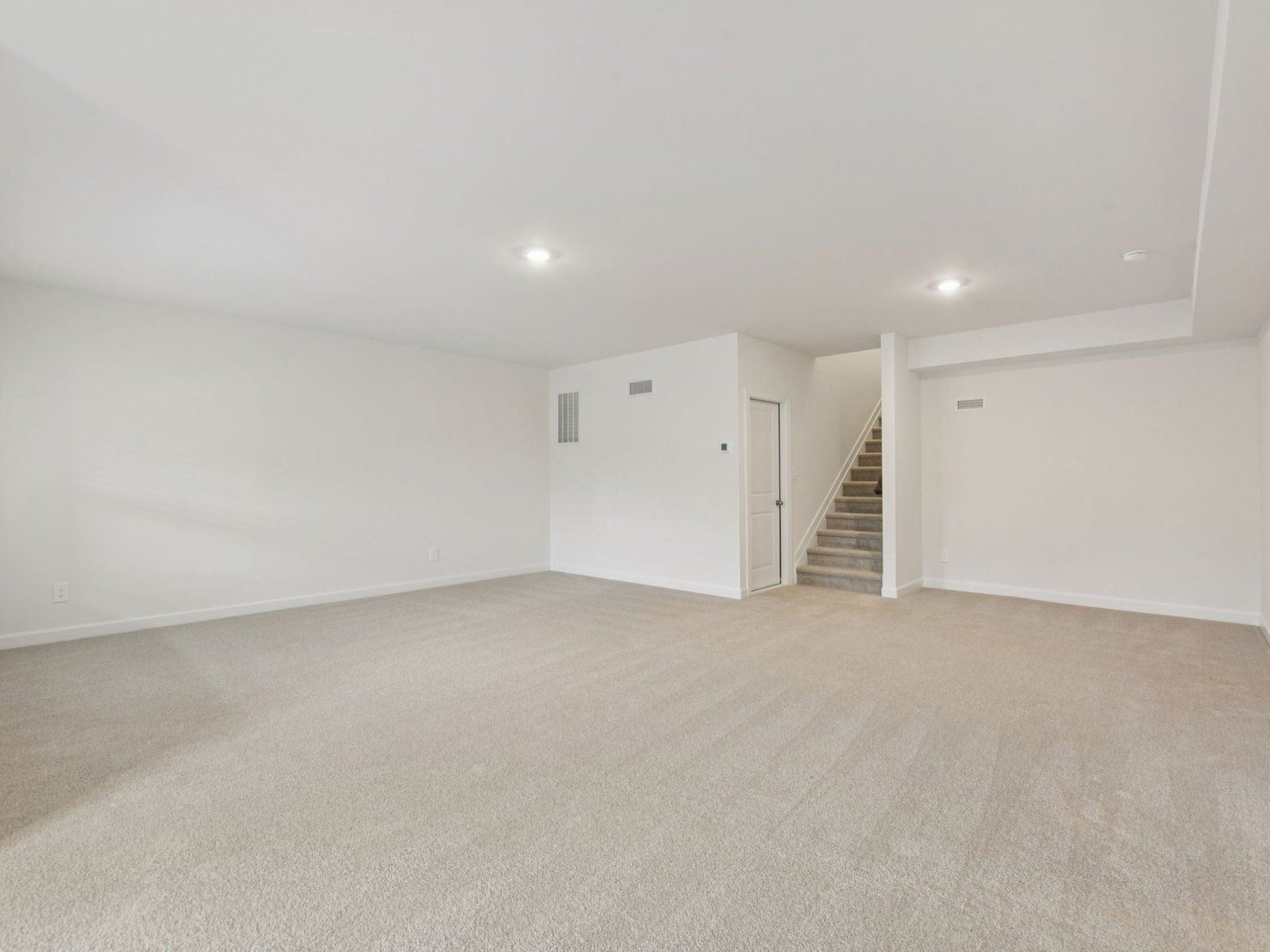 The basement is the perfect spot for cozy gatherings with company.