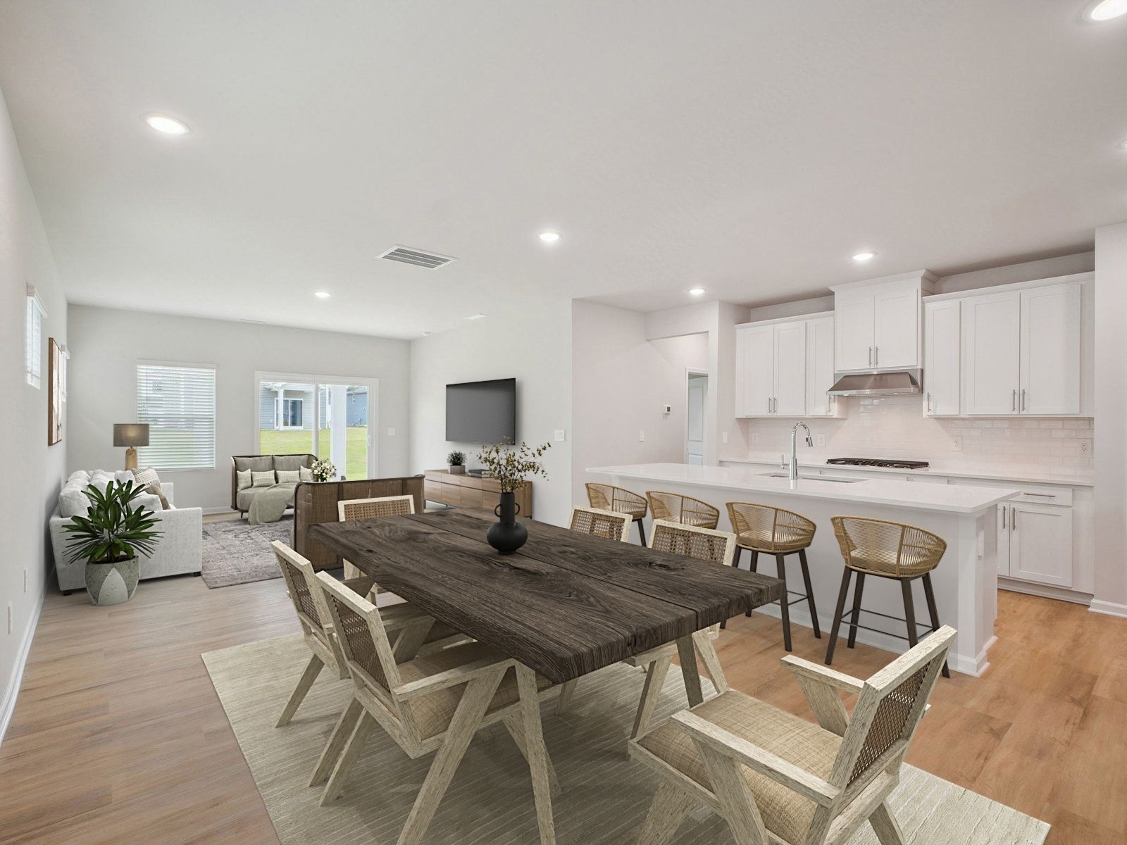 Dining area in the Paisley floorplan at a Meritage Homes community in Garner, NC.