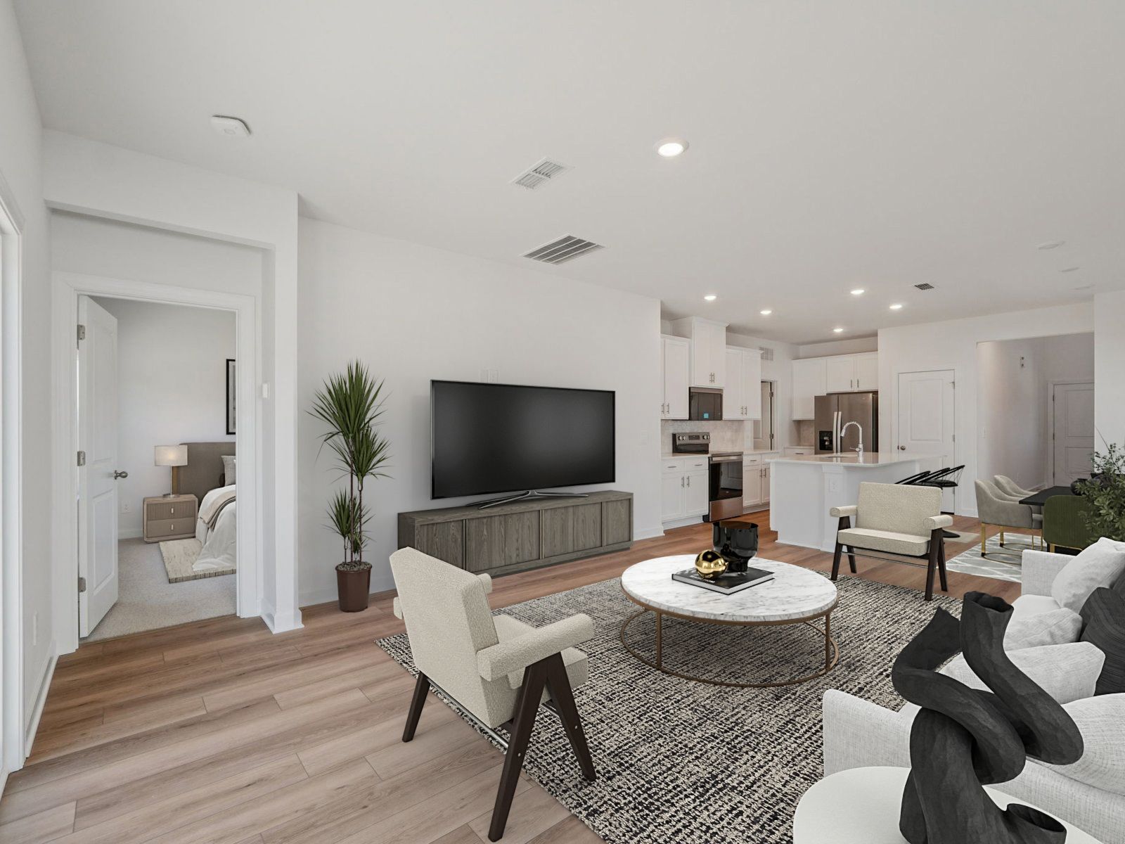 Great room in the Vienna floorplan at a Meritage Homes community in Charlotte, NC.