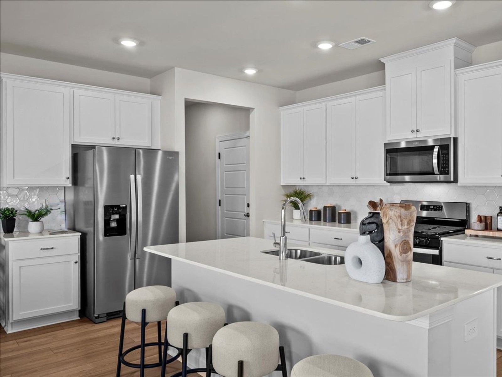 Kitchen in the Brentwood floorplan at a Meritage Homes community in Greenville, SC.