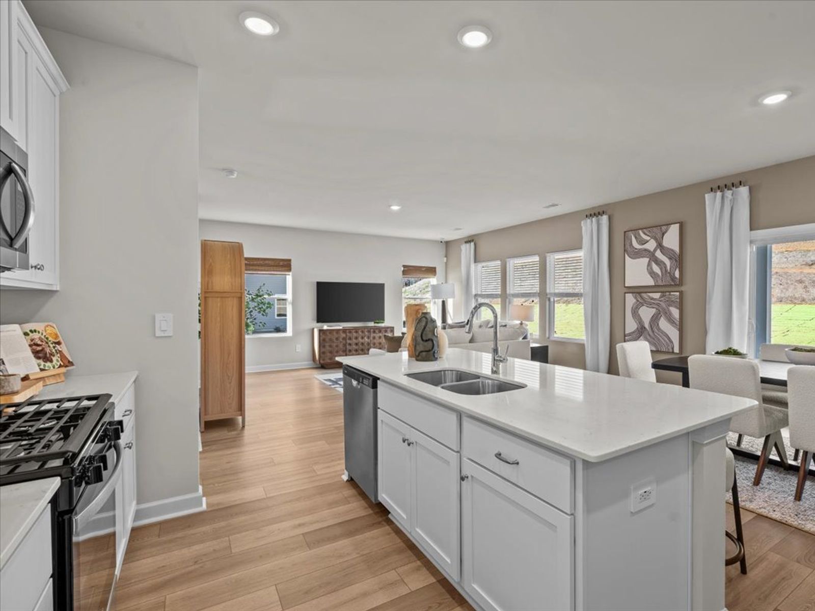Kitchen in the Brentwood floorplan at a Meritage Homes community in Greenville, SC.