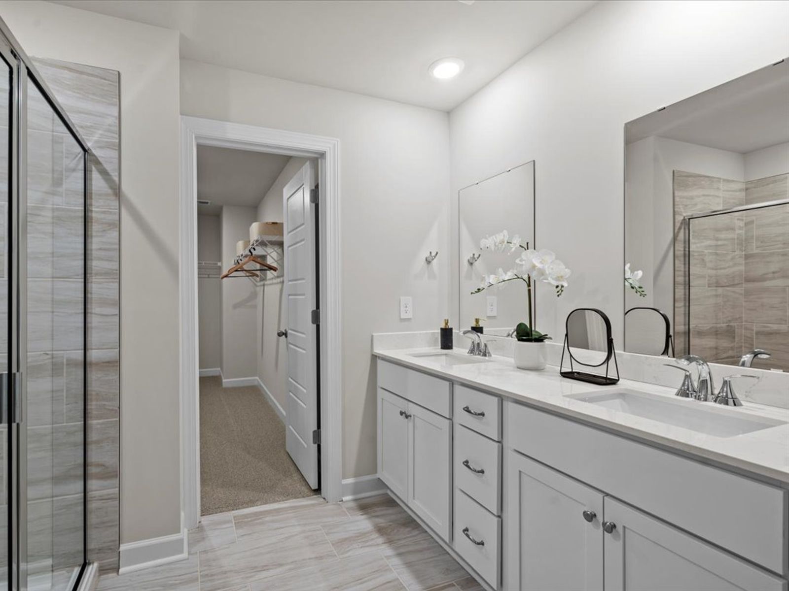 Primary bedroom in the Brentwood floorplan at a Meritage Homes community in Greenville, SC.