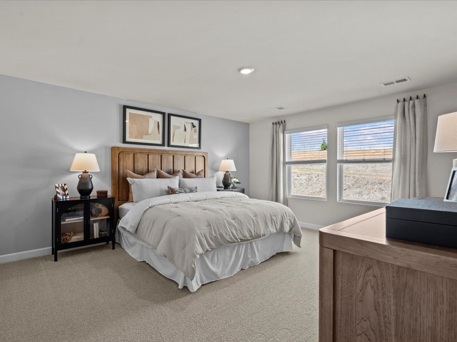 Primary bedroom in the Brentwood floorplan at a Meritage Homes community in Greenville, SC.