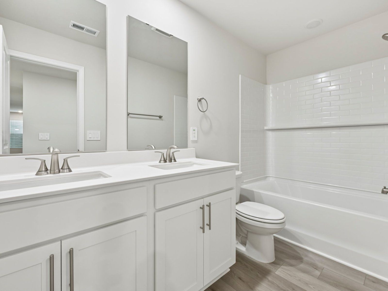 Secondary bathroom in the Chatham floorplan at a Meritage Homes community in Garner, NC.