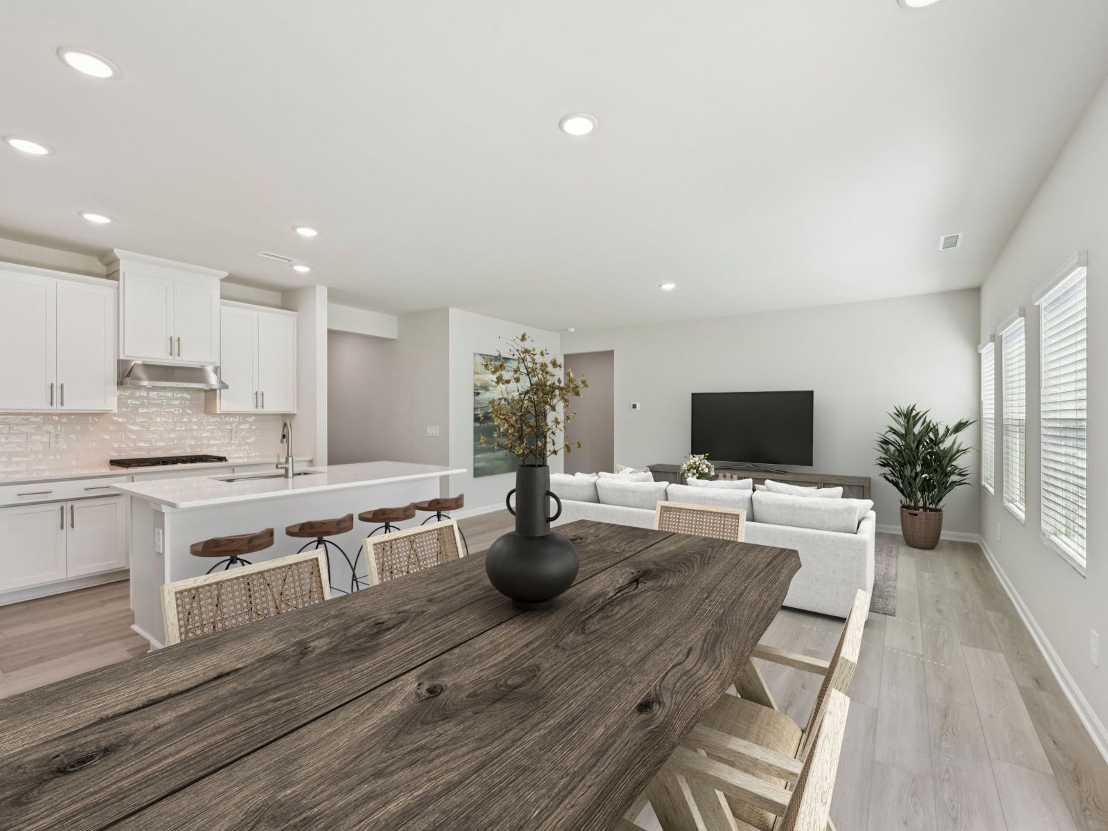 Dining area in the Chatham floorplan at a Meritage Homes community in Garner, NC.