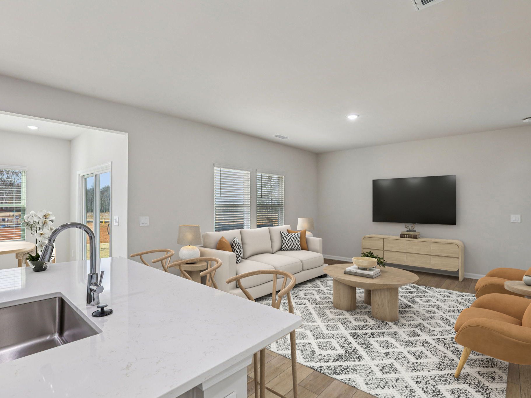 Kitchen in the Dallas floorplan at a Meritage Homes community in Garner, NC.