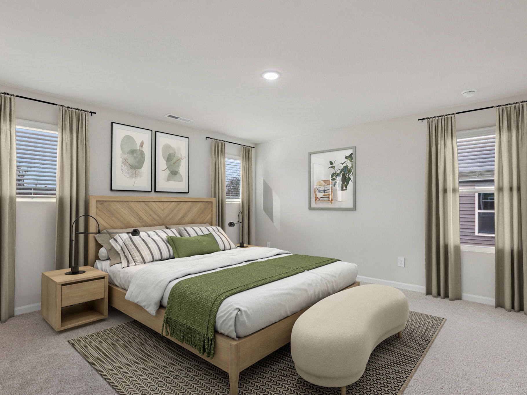 Primary bedroom in the Dallas floorplan at a Meritage Homes community in Garner, NC.