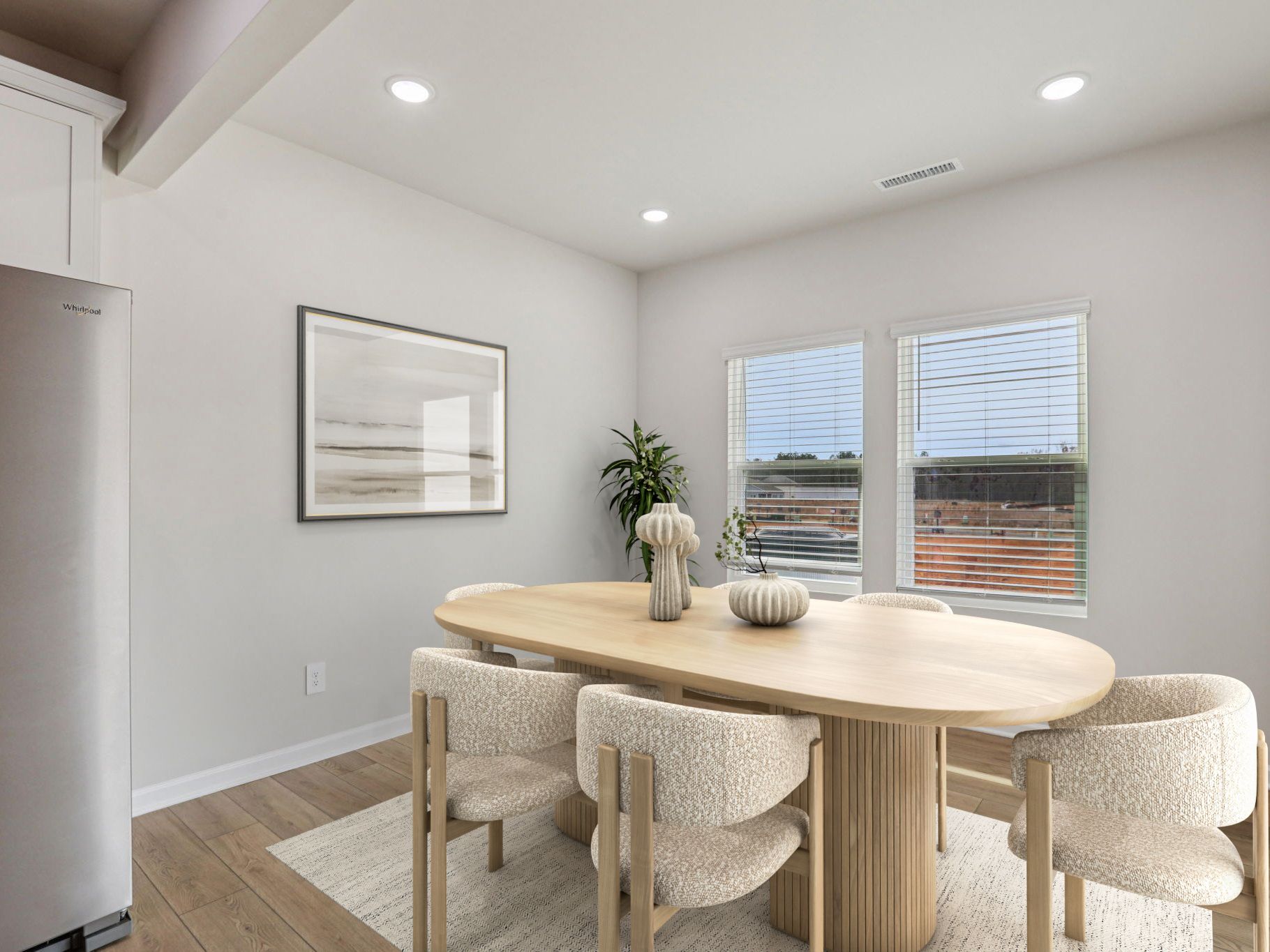 Dining area in the Dallas floorplan at a Meritage Homes community in Garner, NC.