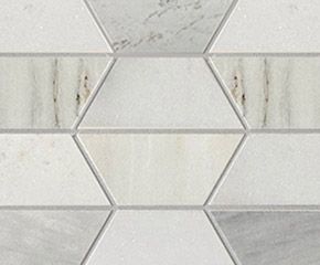 Kitchen Backsplash: Perfit Mosaix Paradise &amp; Thassos Half Hexagon