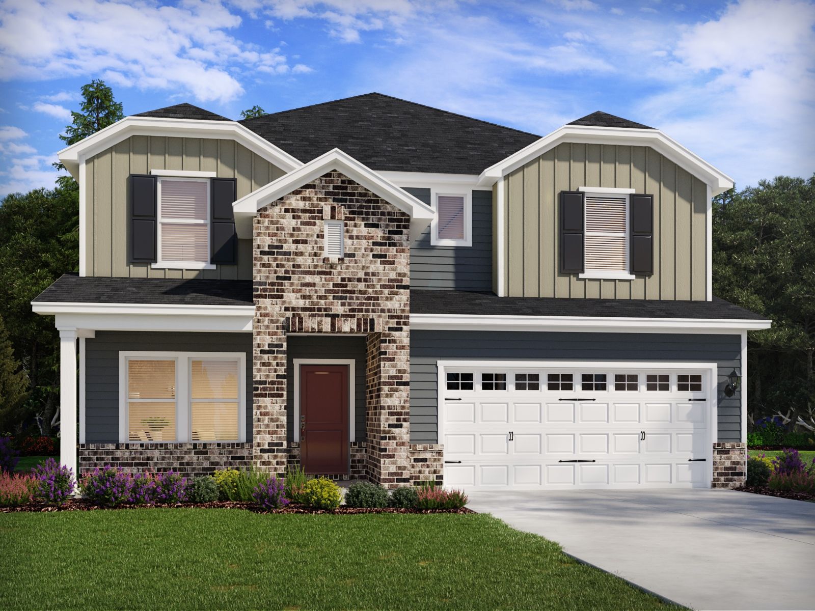 Johnson elevation rendering at a Meritage Homes community in Wendell, NC.