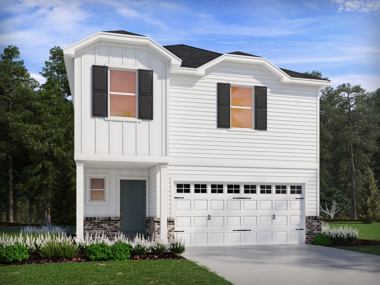 Lennon elevation rendering at a Meritage Homes community in Wendell, NC.