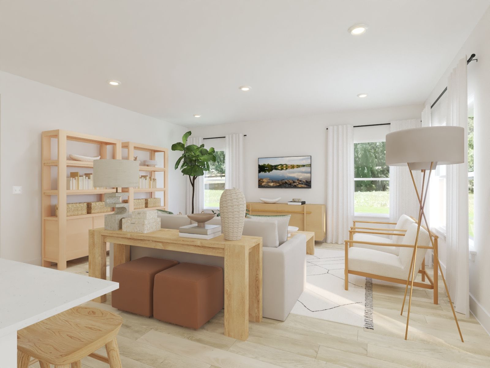 Spend family movie nights in the spacious great room.