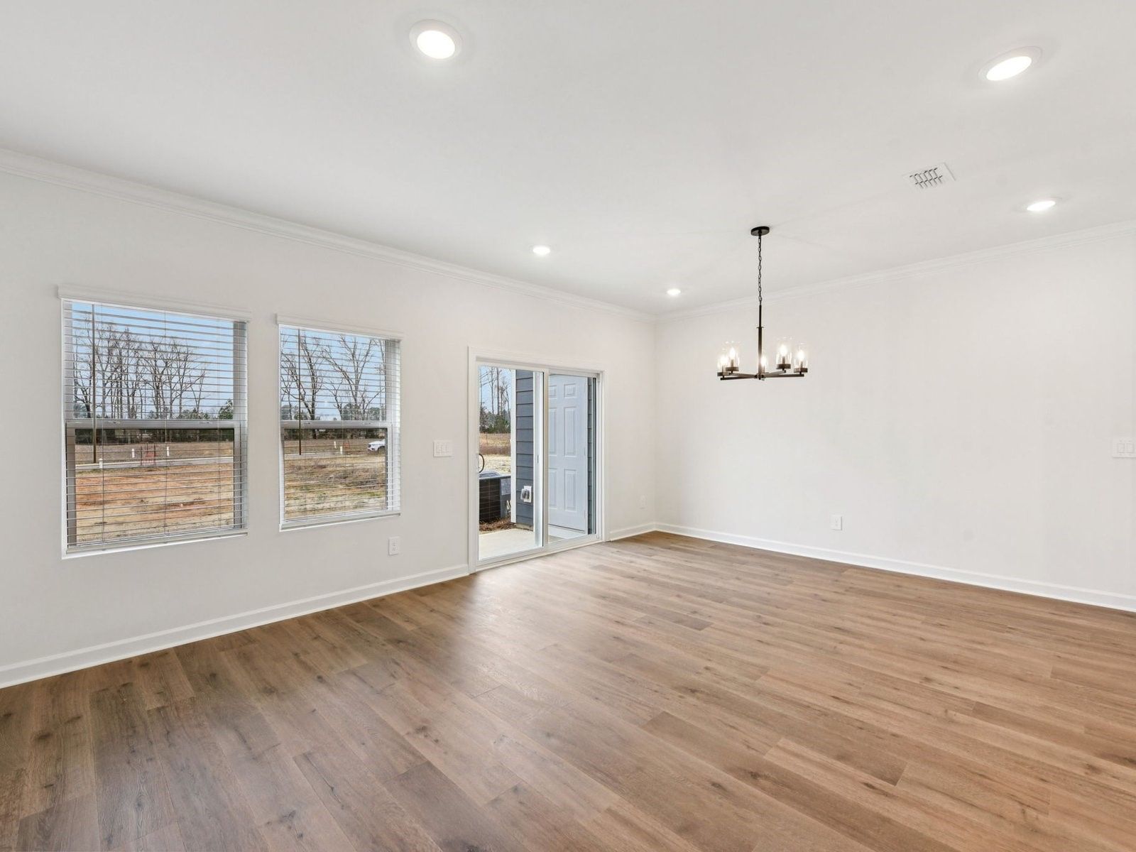The great room offers an abundance of natural light.