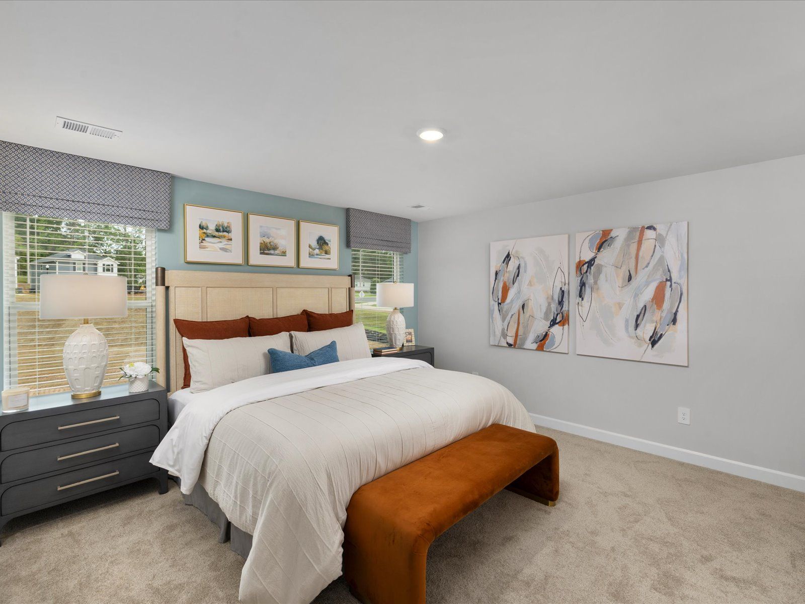 Primary bedroom in the Lennon floorplan at a Meritage Homes community in Greenville, SC.