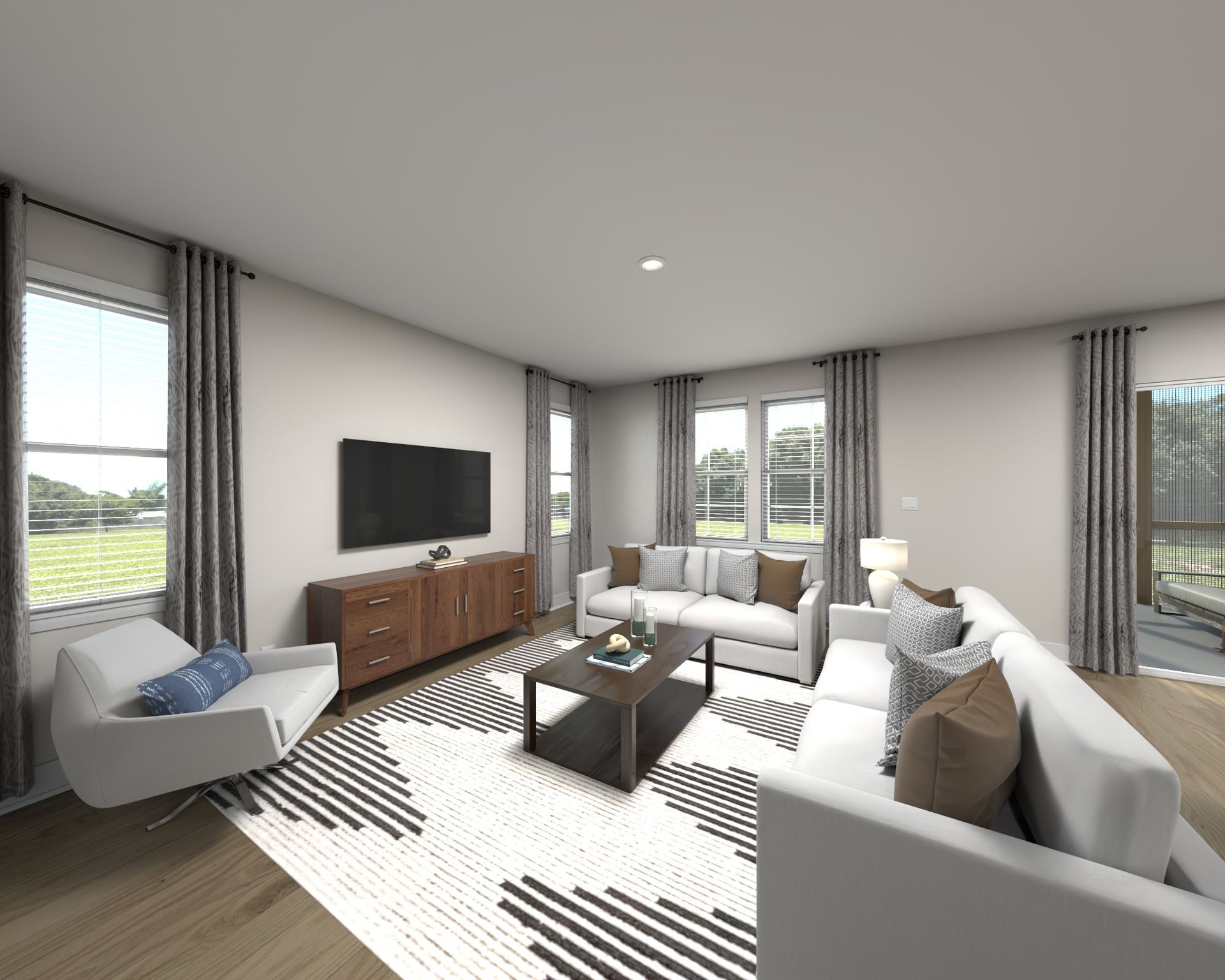 Great room in the Wilson floorplan at Meritage Homes.