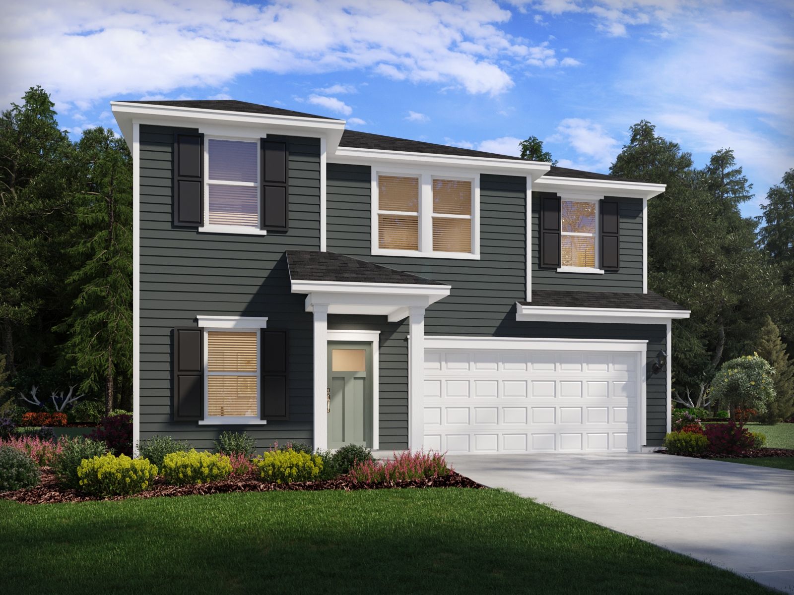 Wilson elevation rendering at a Meritage Homes community in Durham, NC.