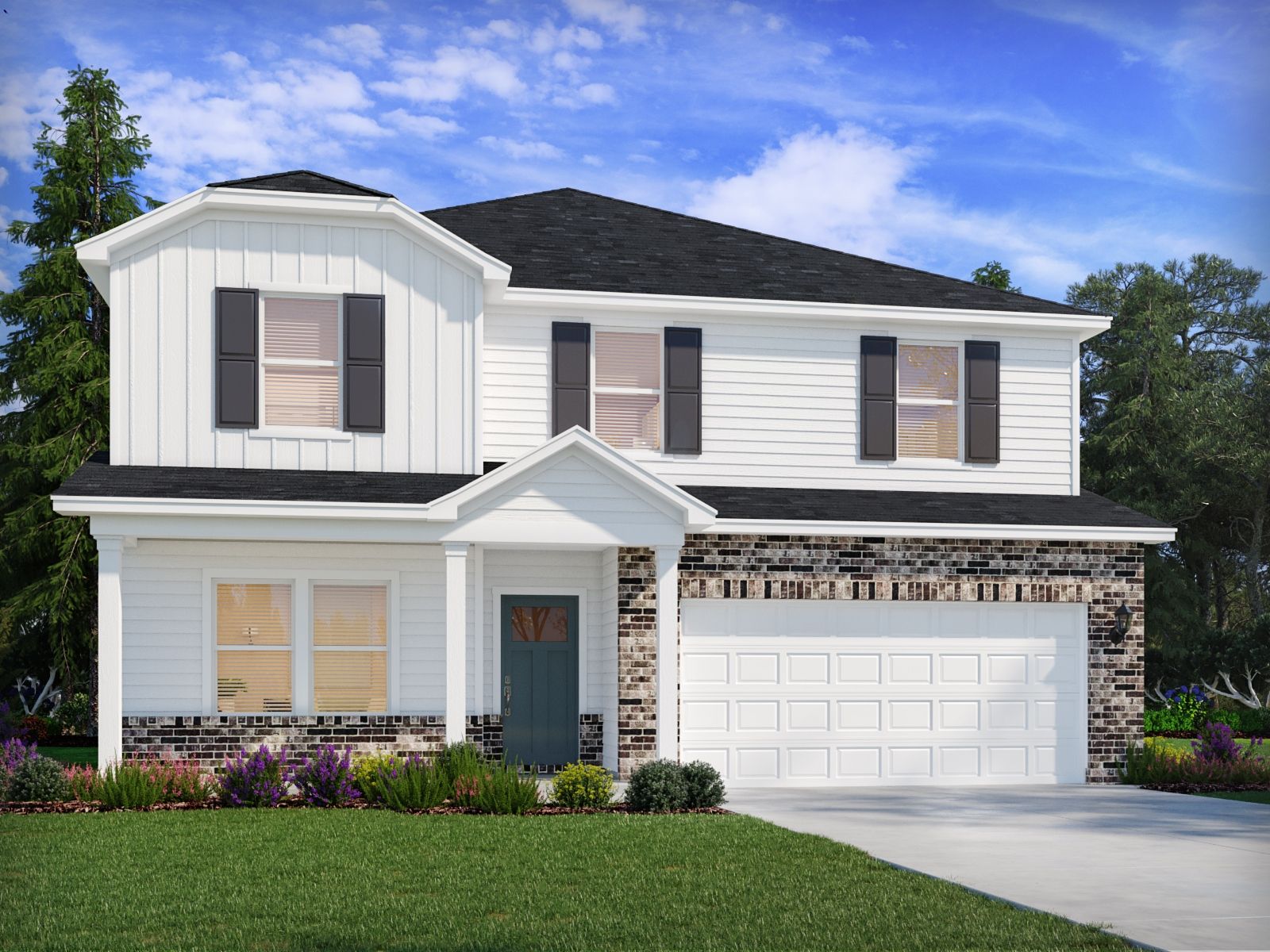 Chatham elevation rendering at a Meritage Homes community in Durham, NC.