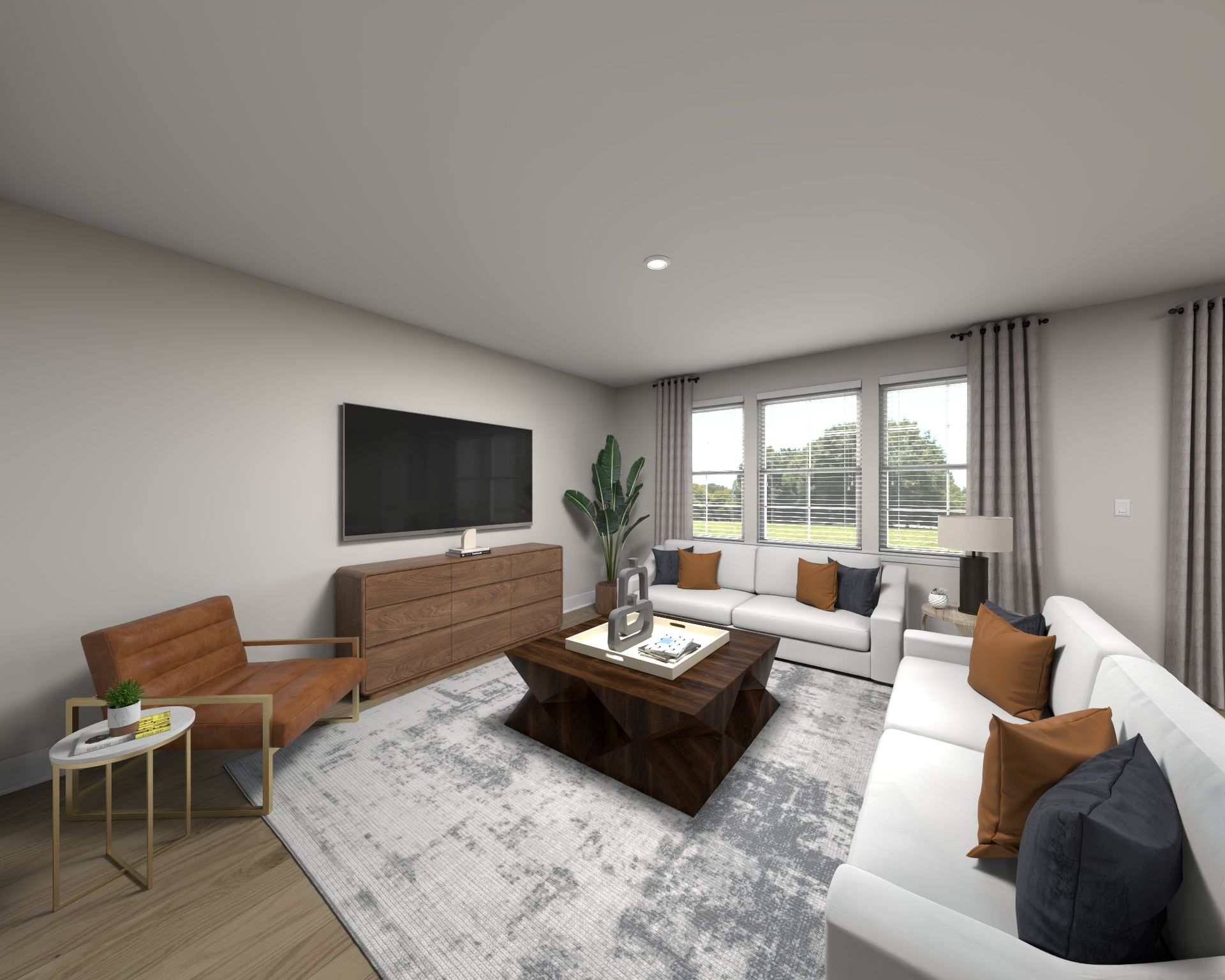 Great room in the Townsend floorplan at Meritage Homes.