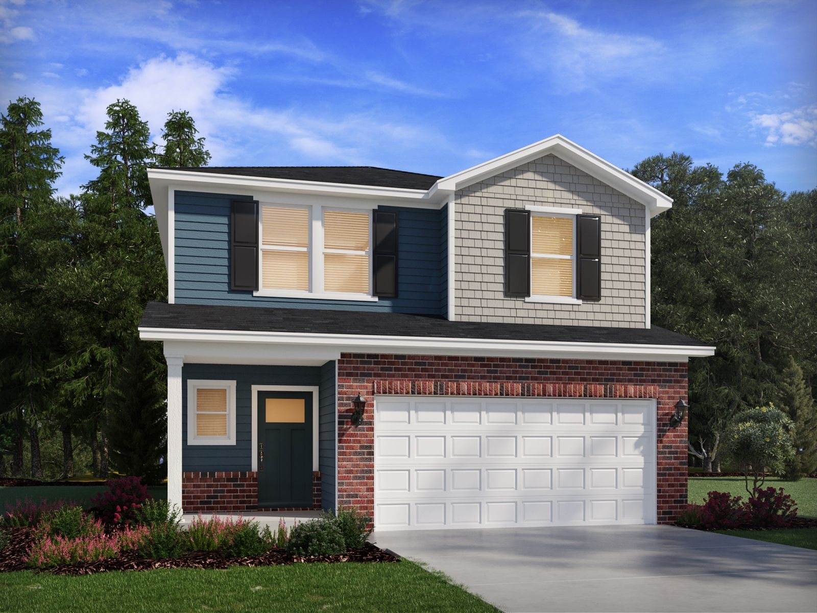 Paisley elevation rendering at a Meritage Homes community in Durham, NC.