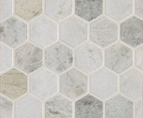 Kitchen Backsplash: Presario Lumen White Stone Mosaic