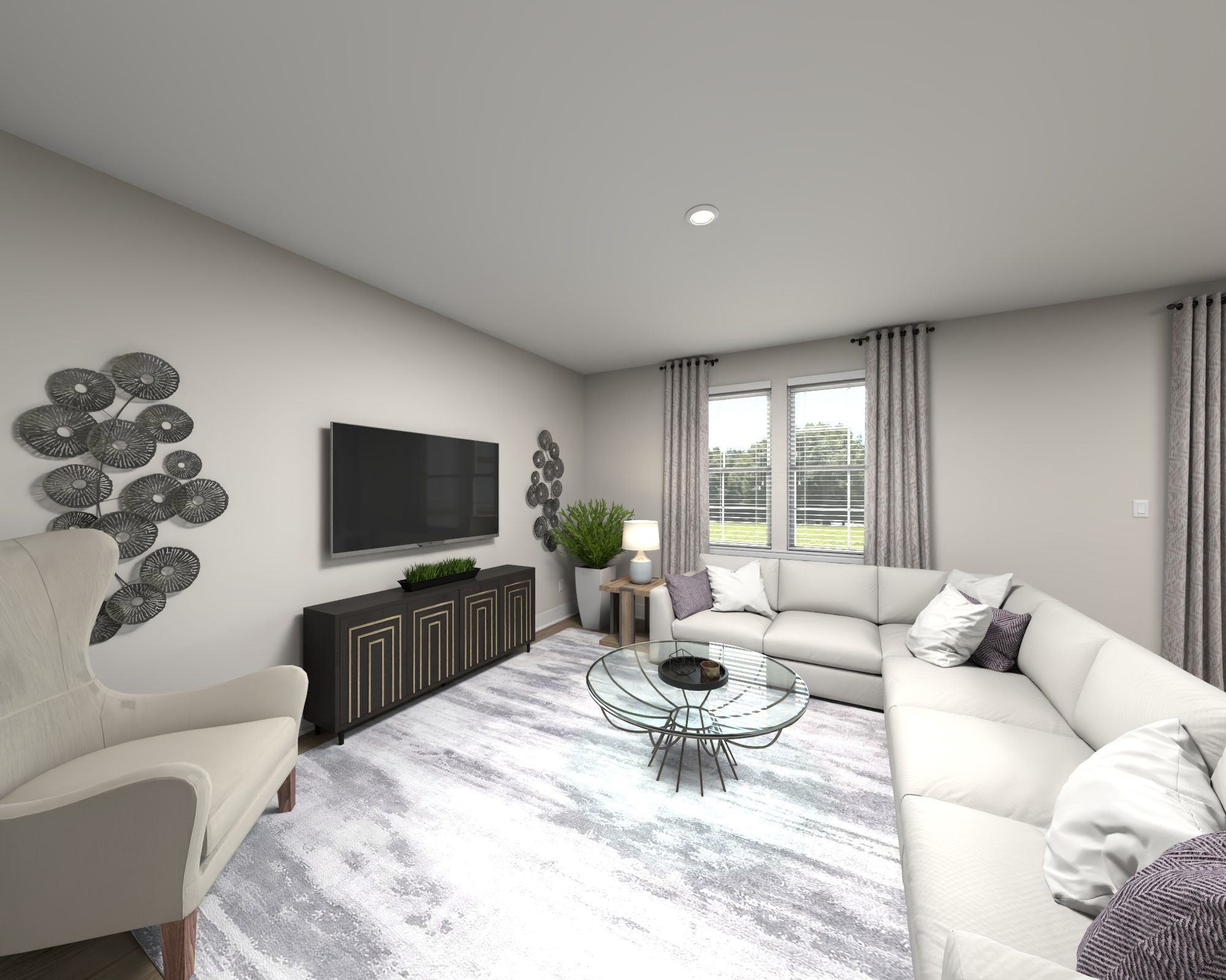 Great room in the Lakeland floorplan at Meritage Homes.