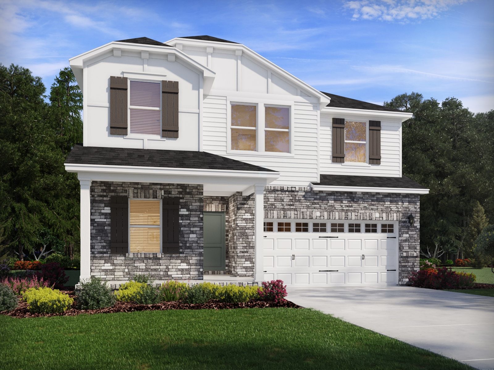 Lakeland elevation rendering at a Meritage Homes community in Zebulon, NC.