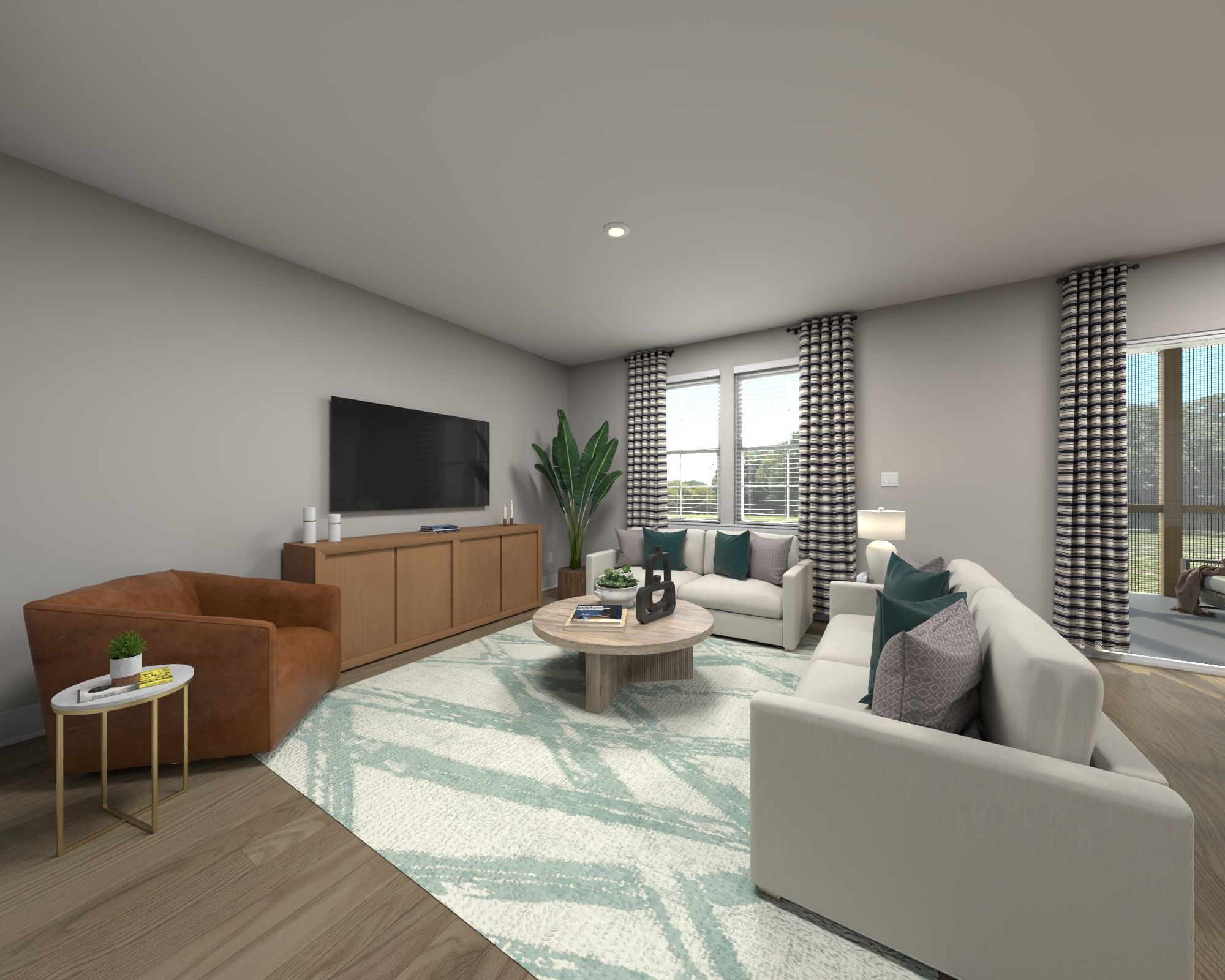 Great room in the Adams floorplan at Meritage Homes.