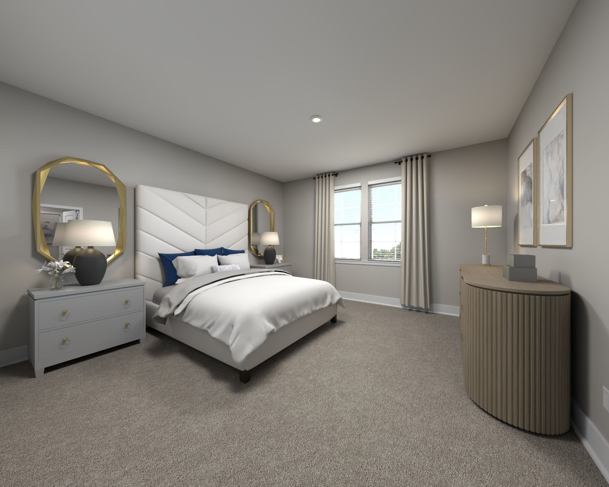 Primary bedroom in the Adams floorplan at Meritage Homes.