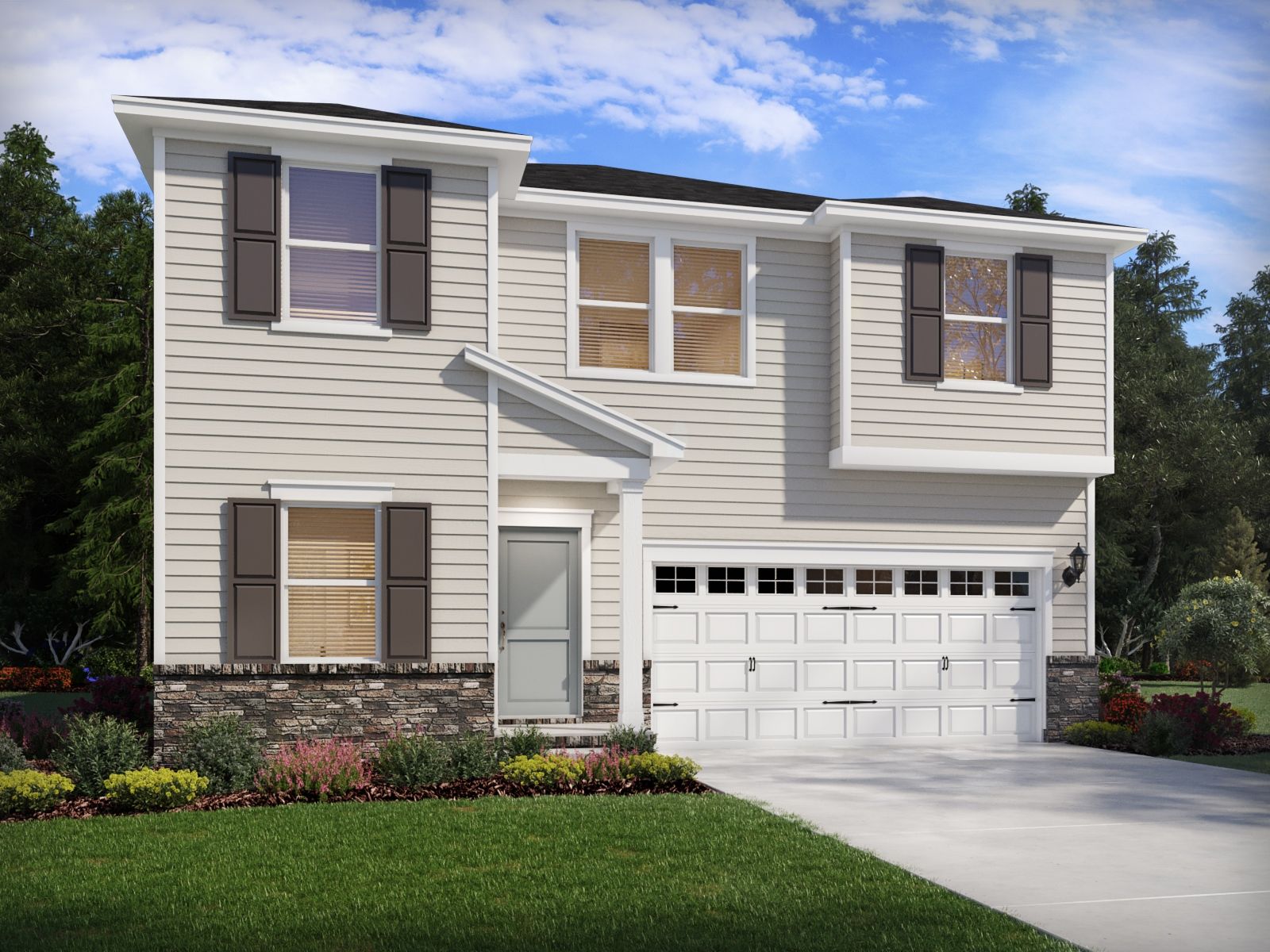 Adams elevation rendering at a Meritage Homes community in Zebulon, NC.