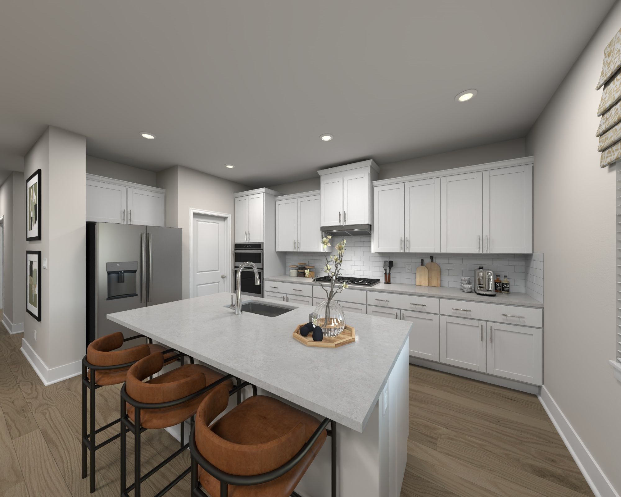 Kitchen in the Quinton floorplan at Meritage Homes.