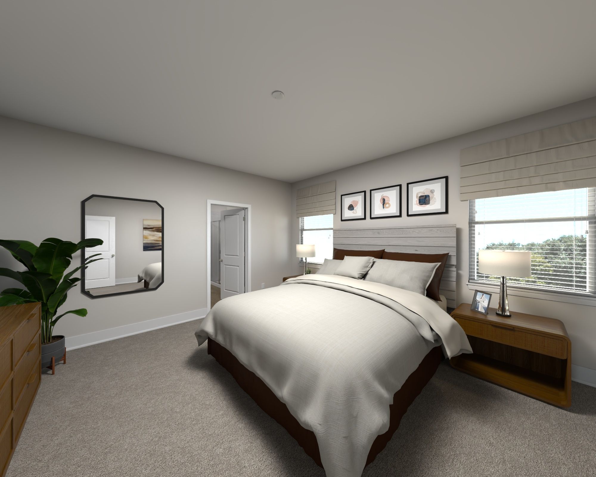 Primary bedroom in the Quinton floorplan at Meritage Homes.