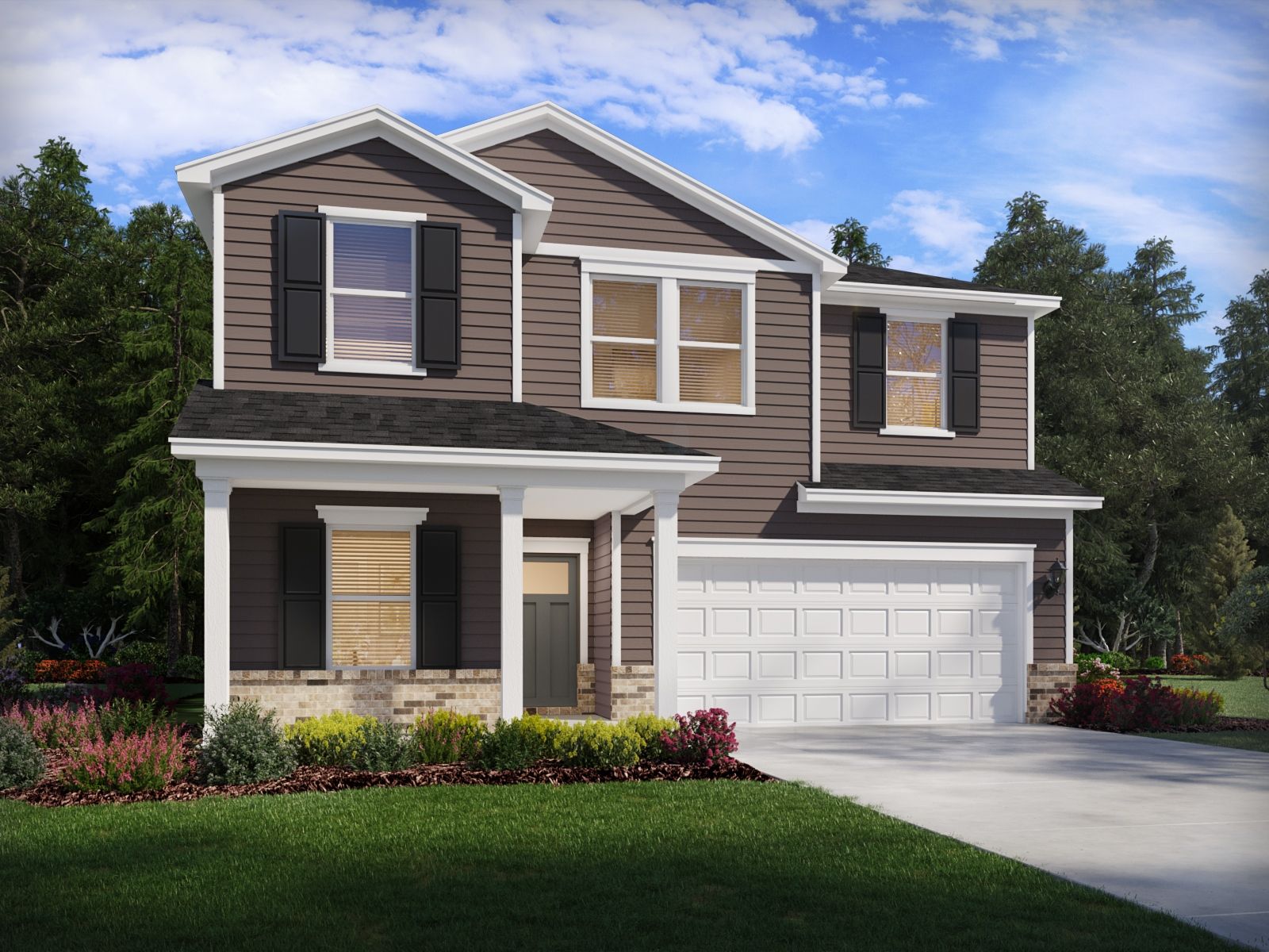 Lakeland elevation rendering at a Meritage Homes community in Durham, NC.