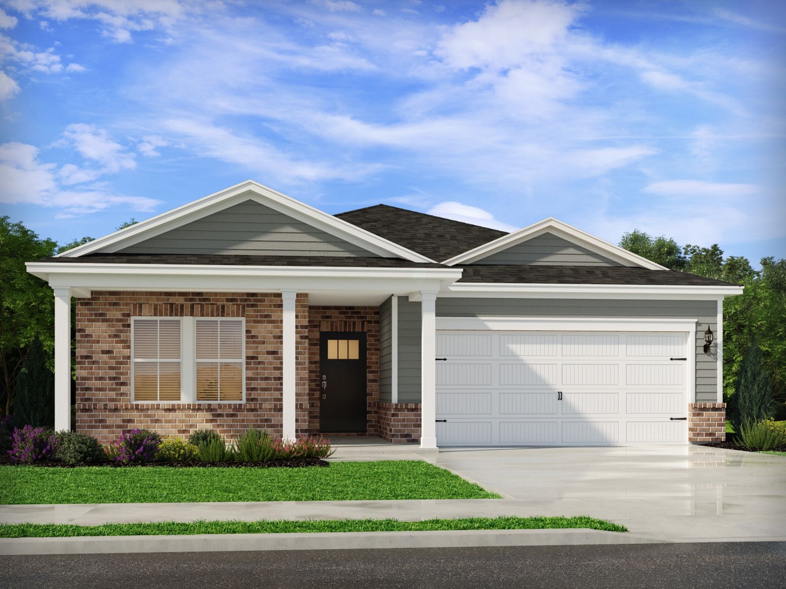 The Gibson floorplan with Elevation C modeled at Brookhill Reserve.
