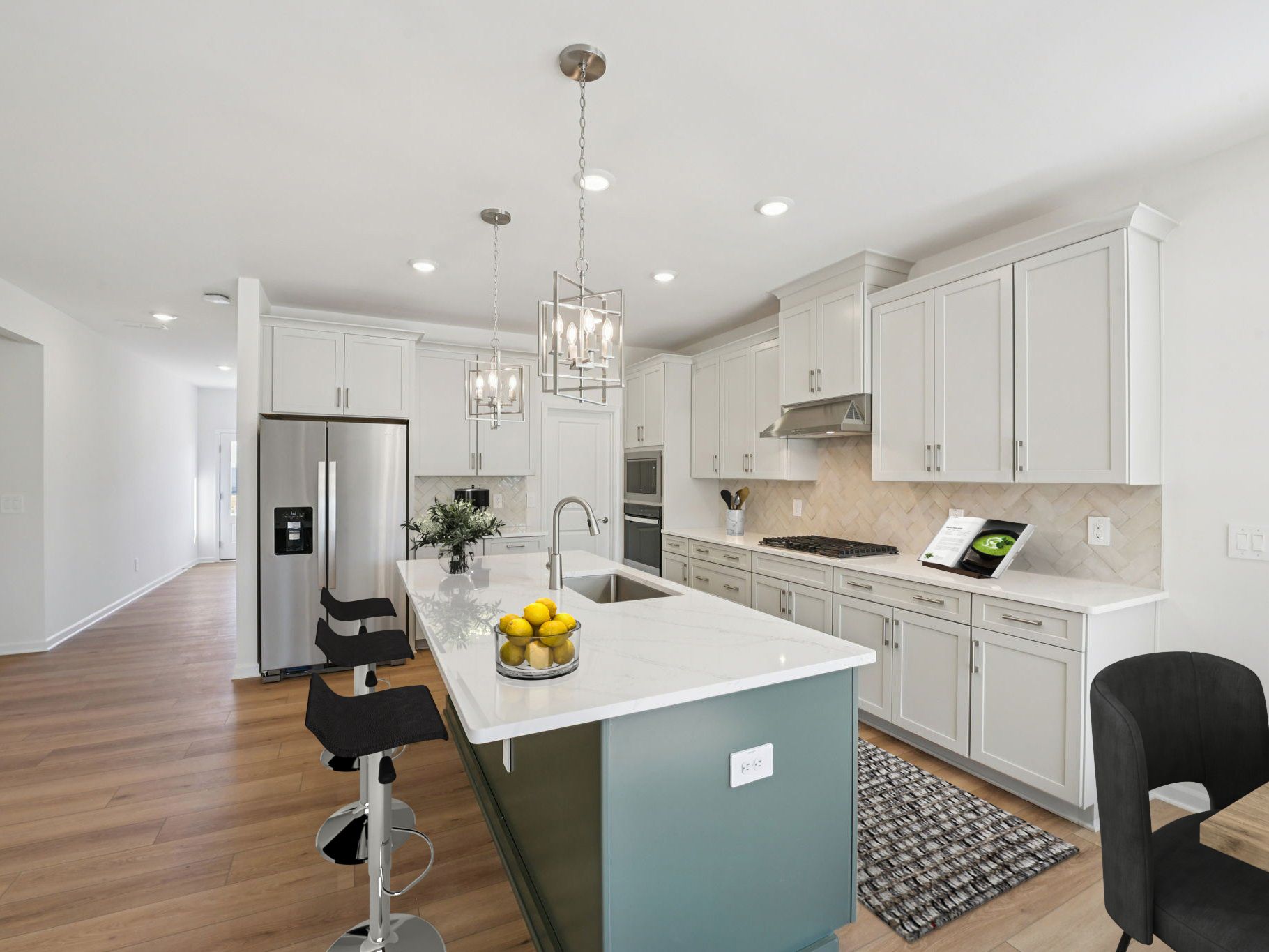 Kitchen in the Sherwood floorplan at a Meritage Homes community in Raleigh, NC.