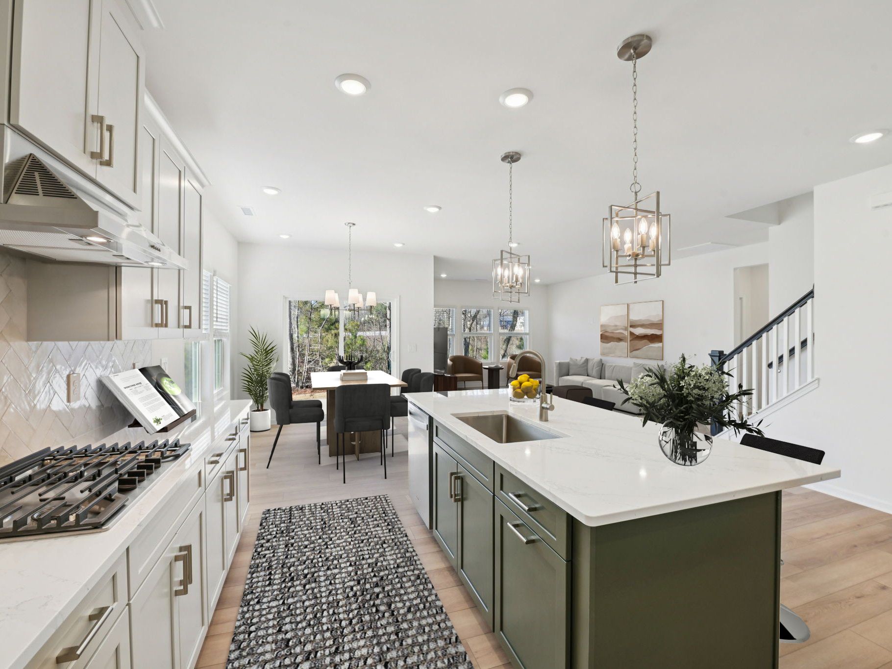 Kitchen in the Sherwood floorplan at a Meritage Homes community in Raleigh, NC.