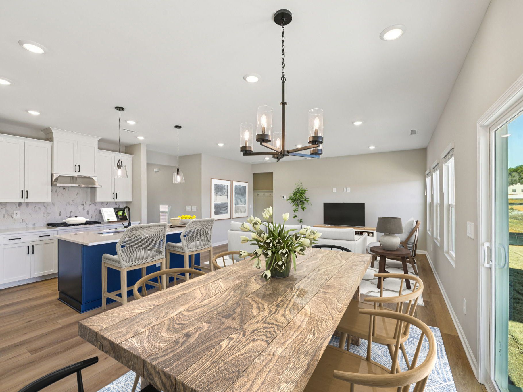 Dining area in the Chatham floorplan at a Meritage Homes community in Raleigh, NC.