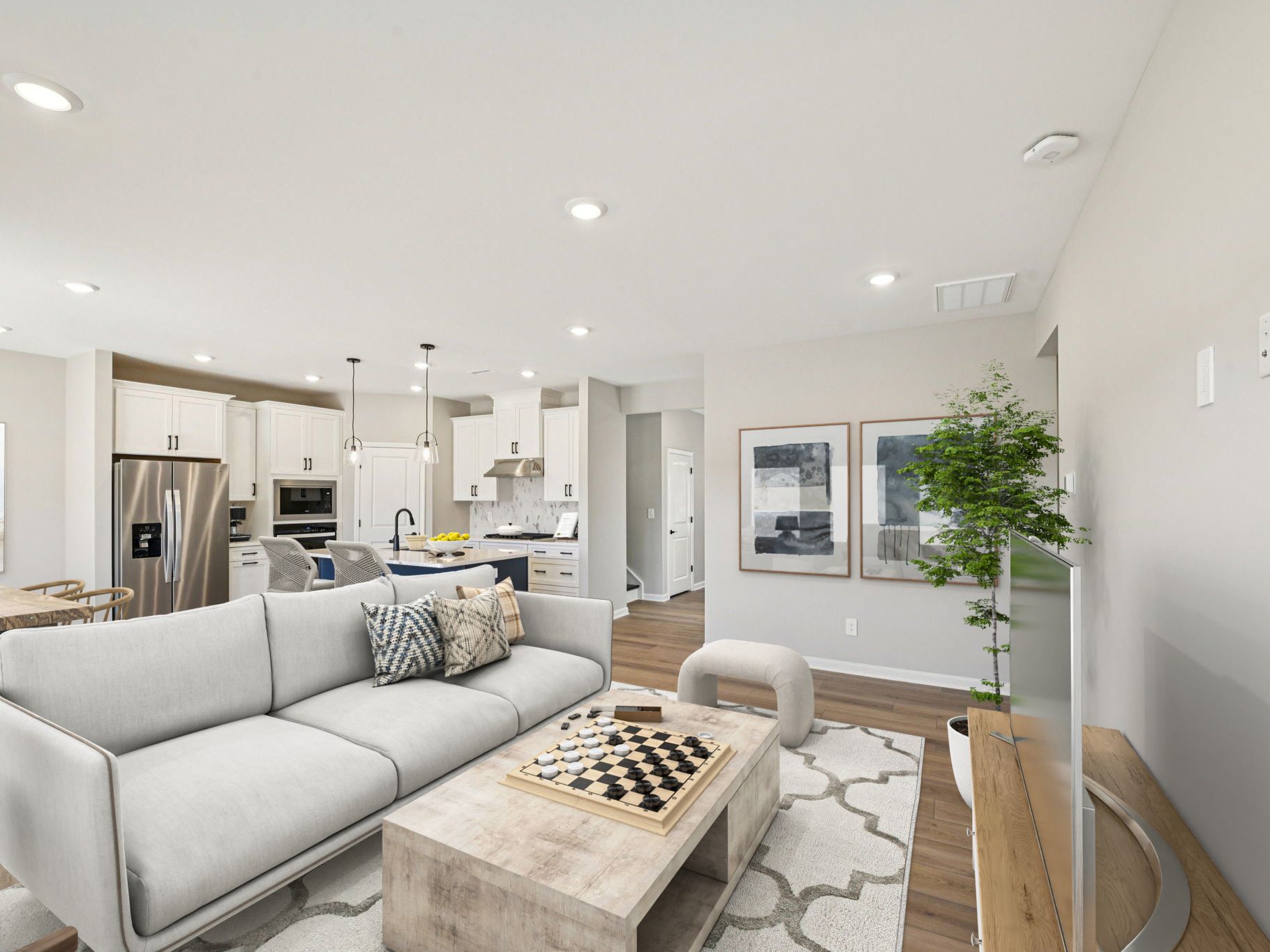 Great room in the Chatham floorplan at a Meritage Homes community in Raleigh, NC.